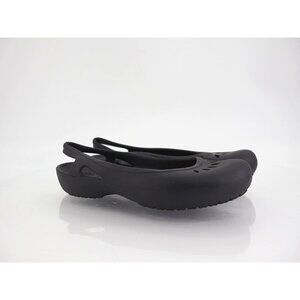 Crocs Kadee Women's Size 7 Black Rubber Ballet Flats Slip On Comfort Shoes